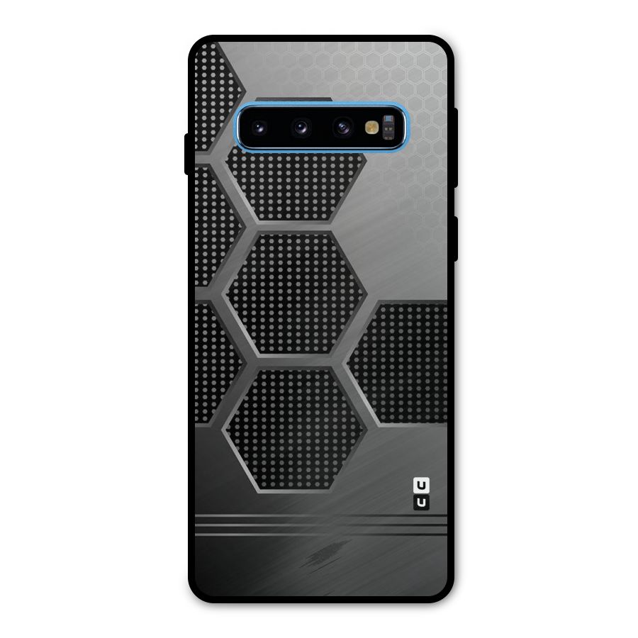 Grey Black Hexa Metal Back Case for Galaxy S10