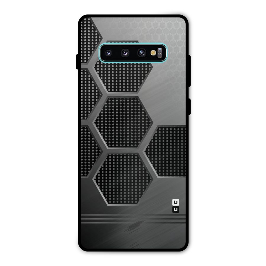 Grey Black Hexa Metal Back Case for Galaxy S10 Plus
