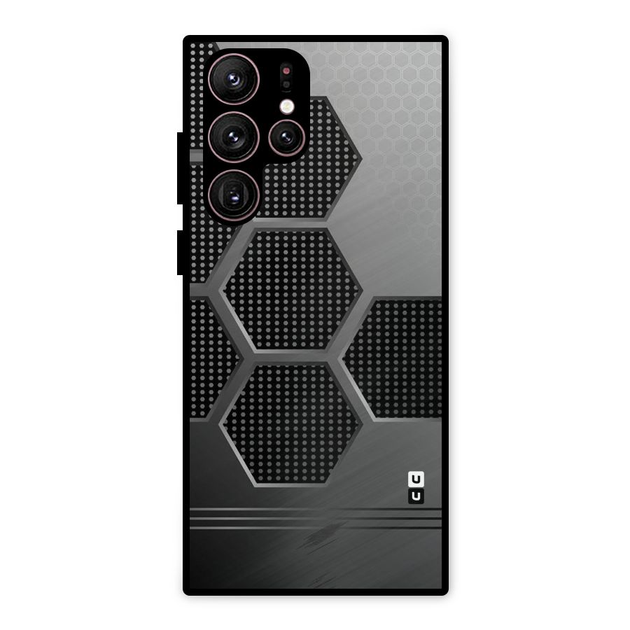 Grey Black Hexa Metal Back Case for Galaxy S22 Ultra 5G
