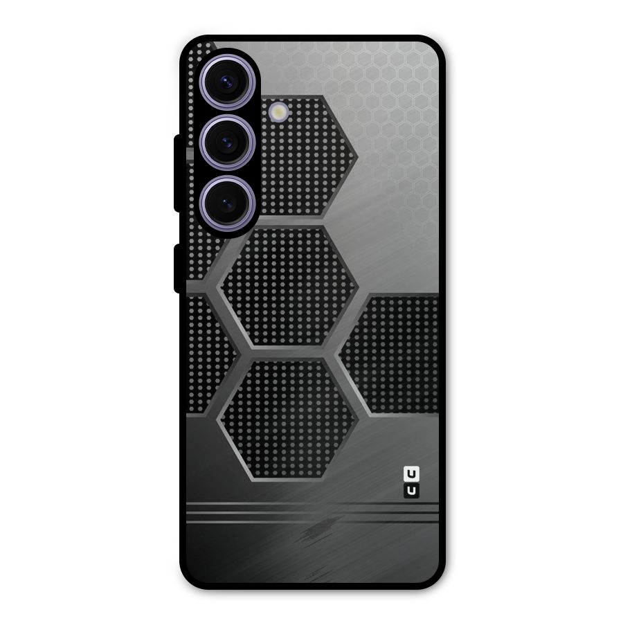Grey Black Hexa Metal Back Case for Galaxy S24