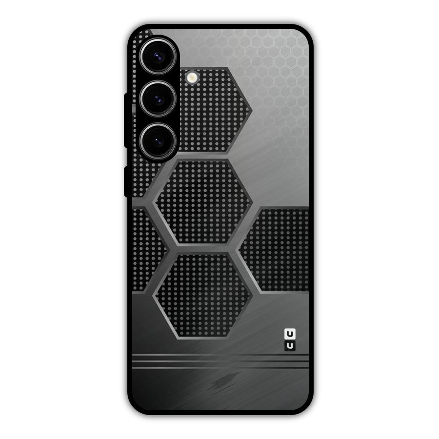 Grey Black Hexa Metal Back Case for Galaxy S24 Plus