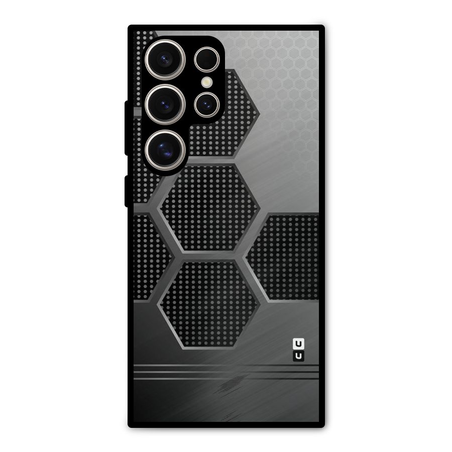 Grey Black Hexa Metal Back Case for Galaxy S24 Ultra