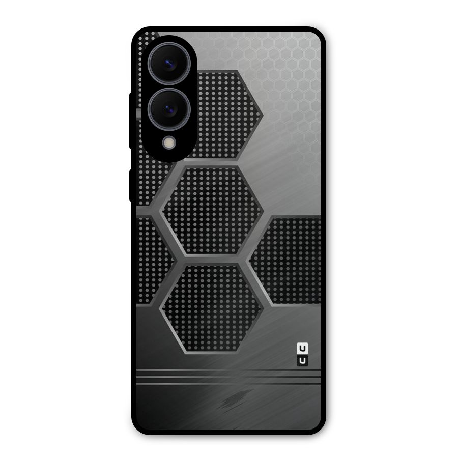 Grey Black Hexa Metal Back Case for Galaxy S25 Edge
