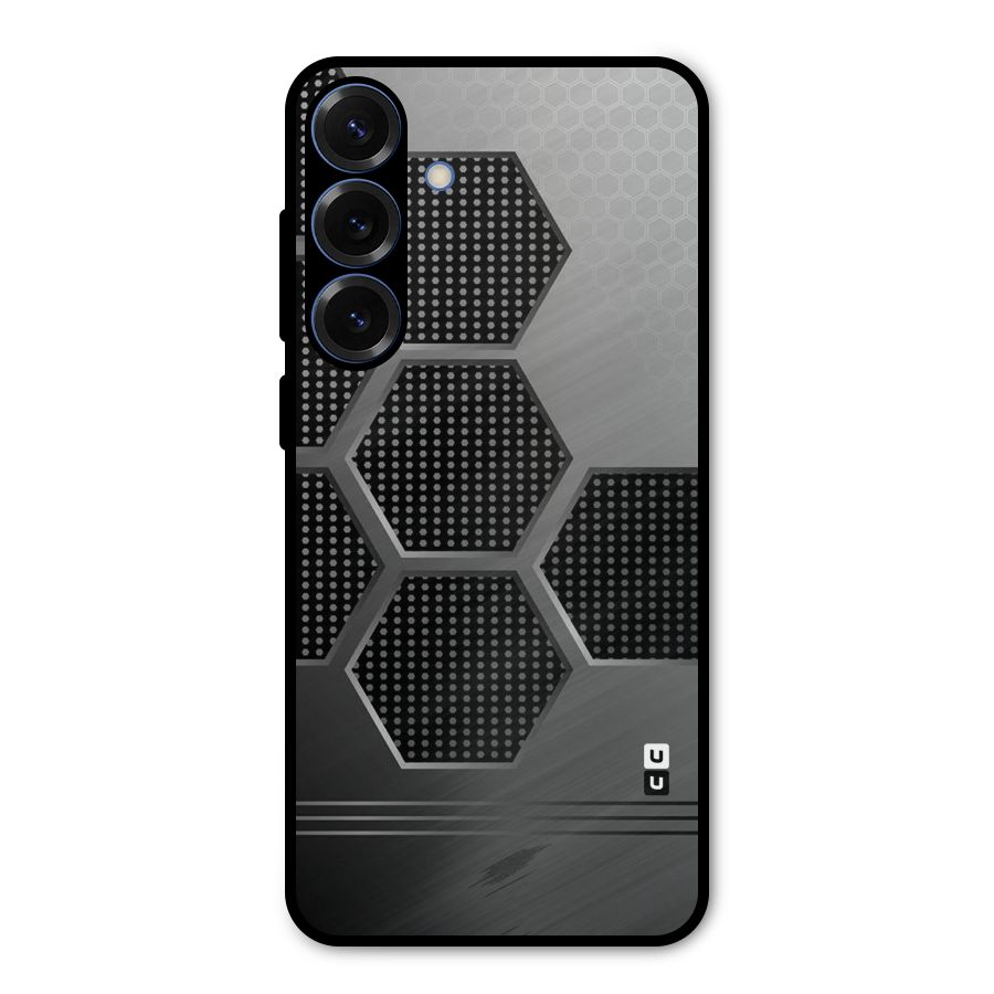 Grey Black Hexa Metal Back Case for Galaxy S25 Plus