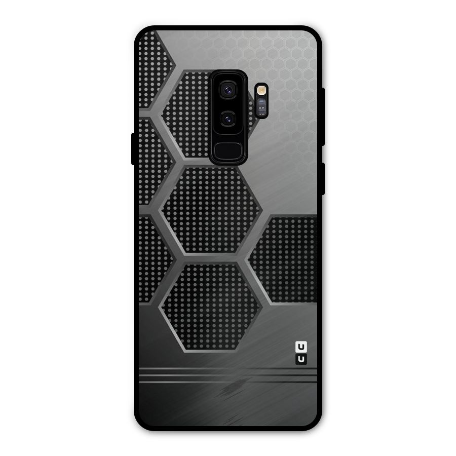 Grey Black Hexa Metal Back Case for Galaxy S9 Plus