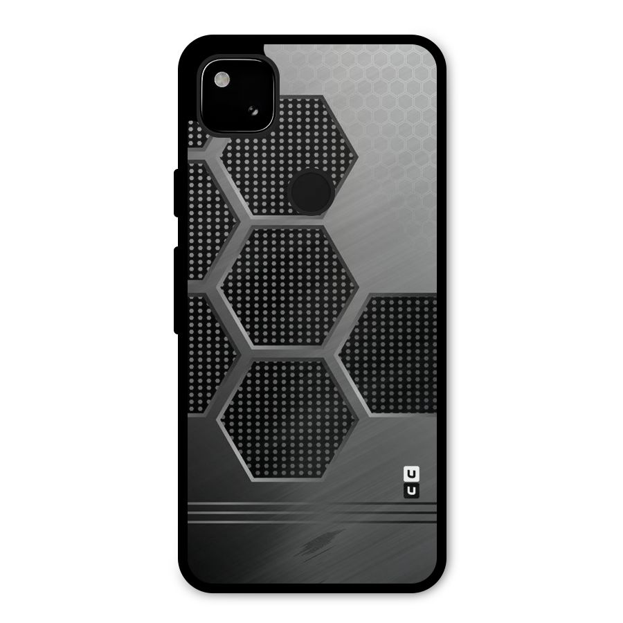 Grey Black Hexa Metal Back Case for Google Pixel 4a