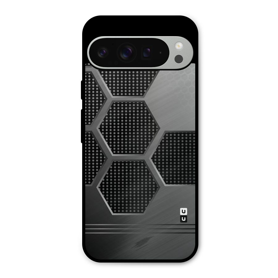 Grey Black Hexa Metal Back Case for Google Pixel 9 Pro XL