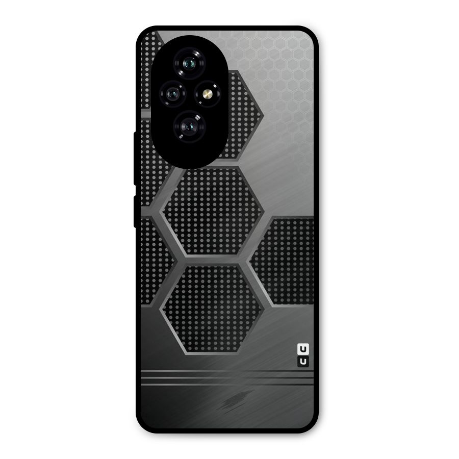 Grey Black Hexa Metal Back Case for Honor 200