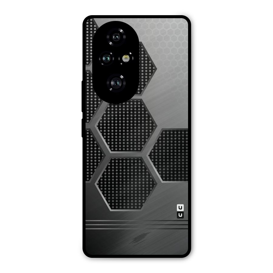 Grey Black Hexa Metal Back Case for Honor 200 Pro