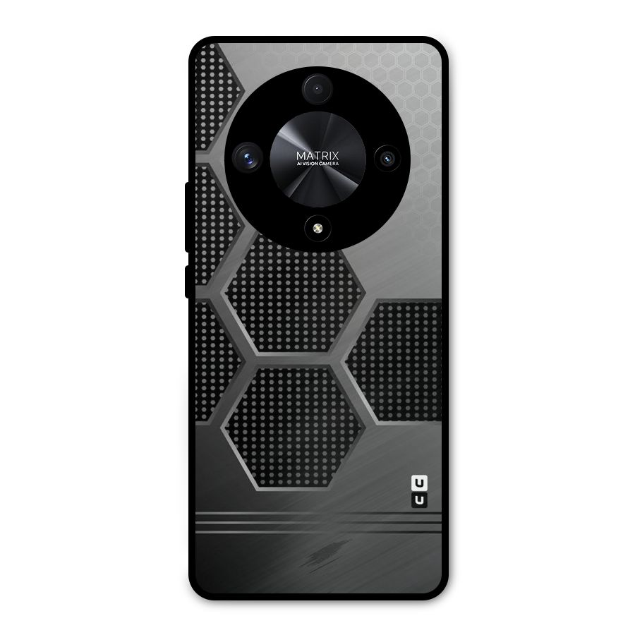 Grey Black Hexa Metal Back Case for Honor X9b