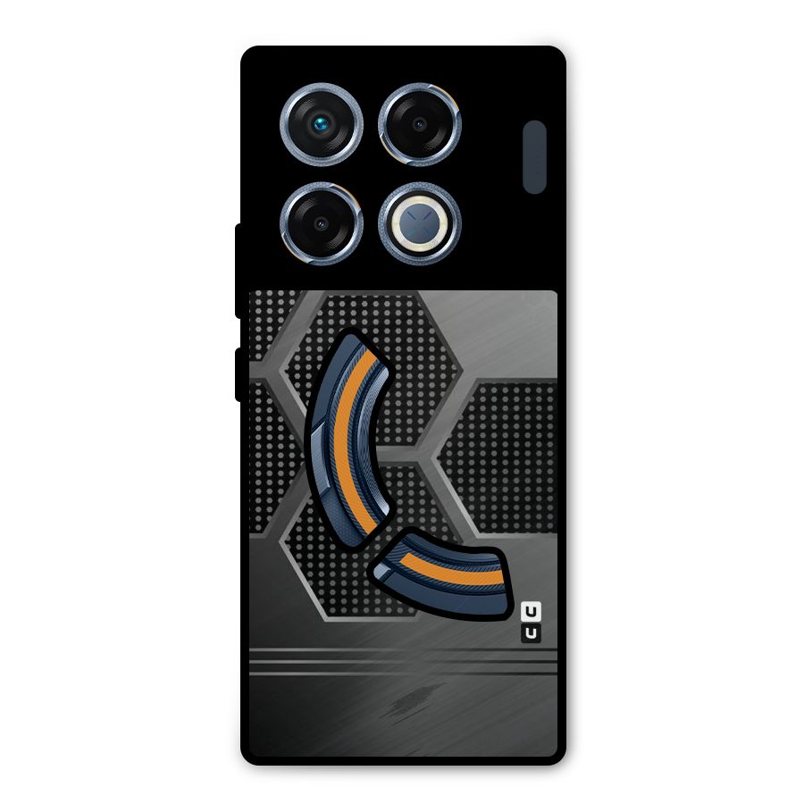 Grey Black Hexa Metal Back Case for Infinix GT 20 Pro