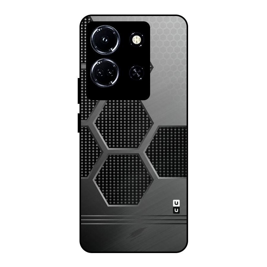 Grey Black Hexa Metal Back Case for Infinix Note 30 5G