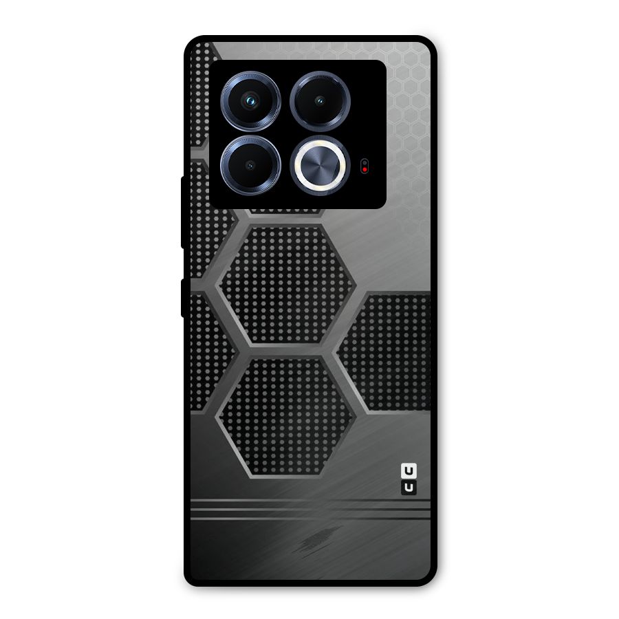 Grey Black Hexa Metal Back Case for Infinix Note 40 5G
