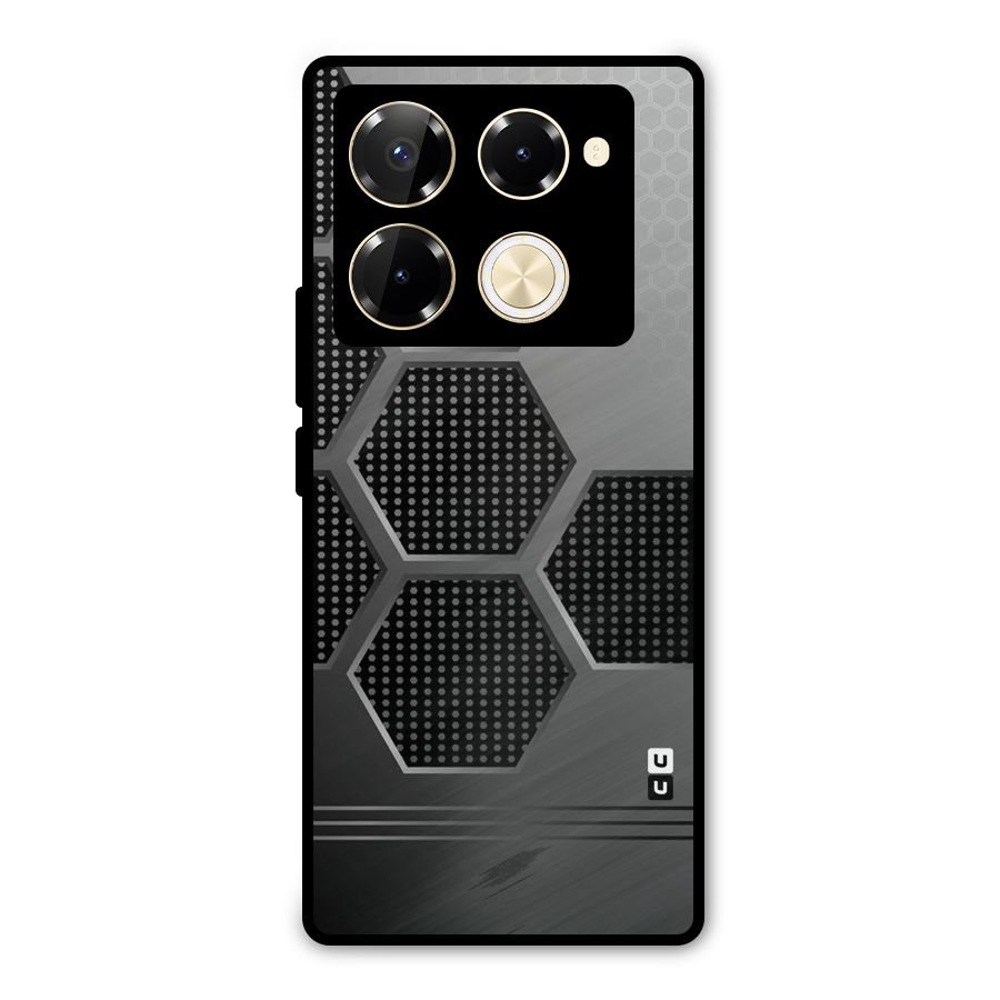 Grey Black Hexa Metal Back Case for Infinix Note 40 Pro Plus