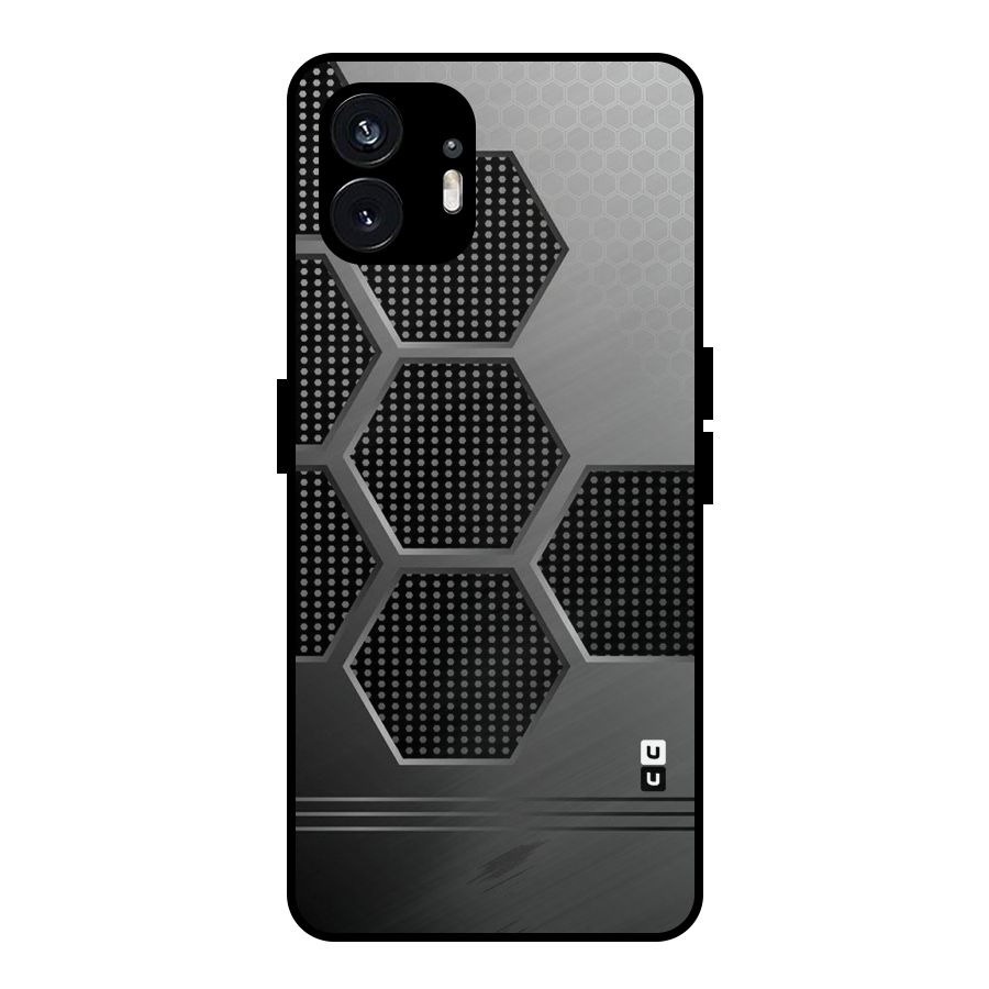 Grey Black Hexa Metal Back Case for Nothing Phone 2