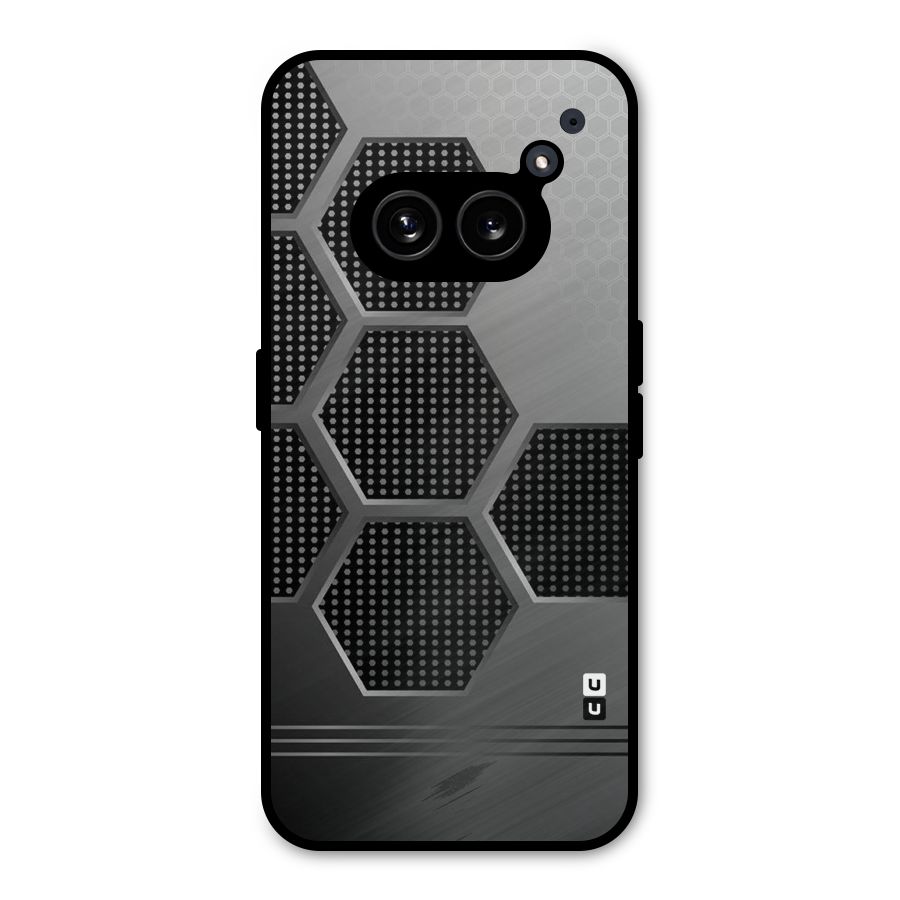 Grey Black Hexa Metal Back Case for Nothing Phone 2a Plus