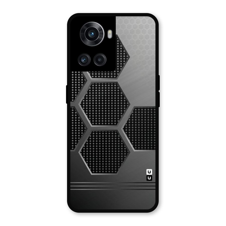 Grey Black Hexa Metal Back Case for OnePlus 10R