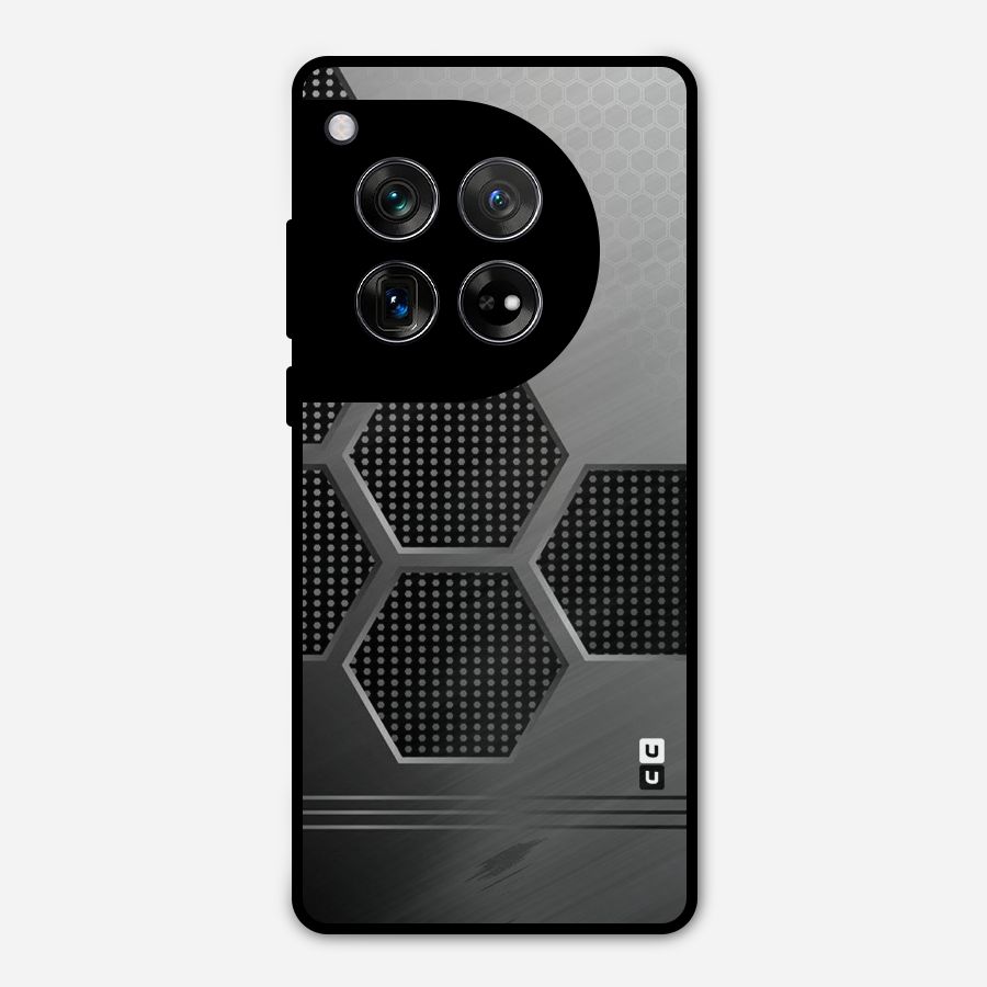 Grey Black Hexa Metal Back Case for OnePlus 12