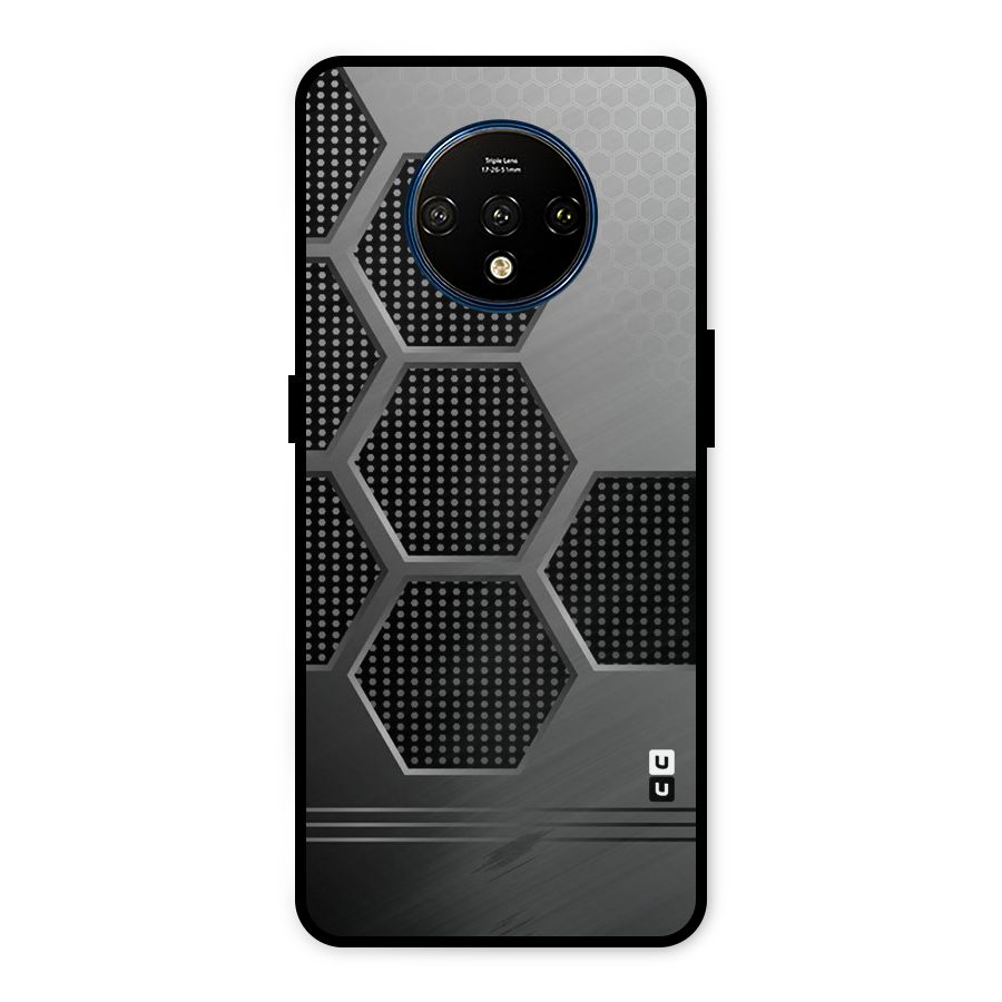 Grey Black Hexa Metal Back Case for OnePlus 7T