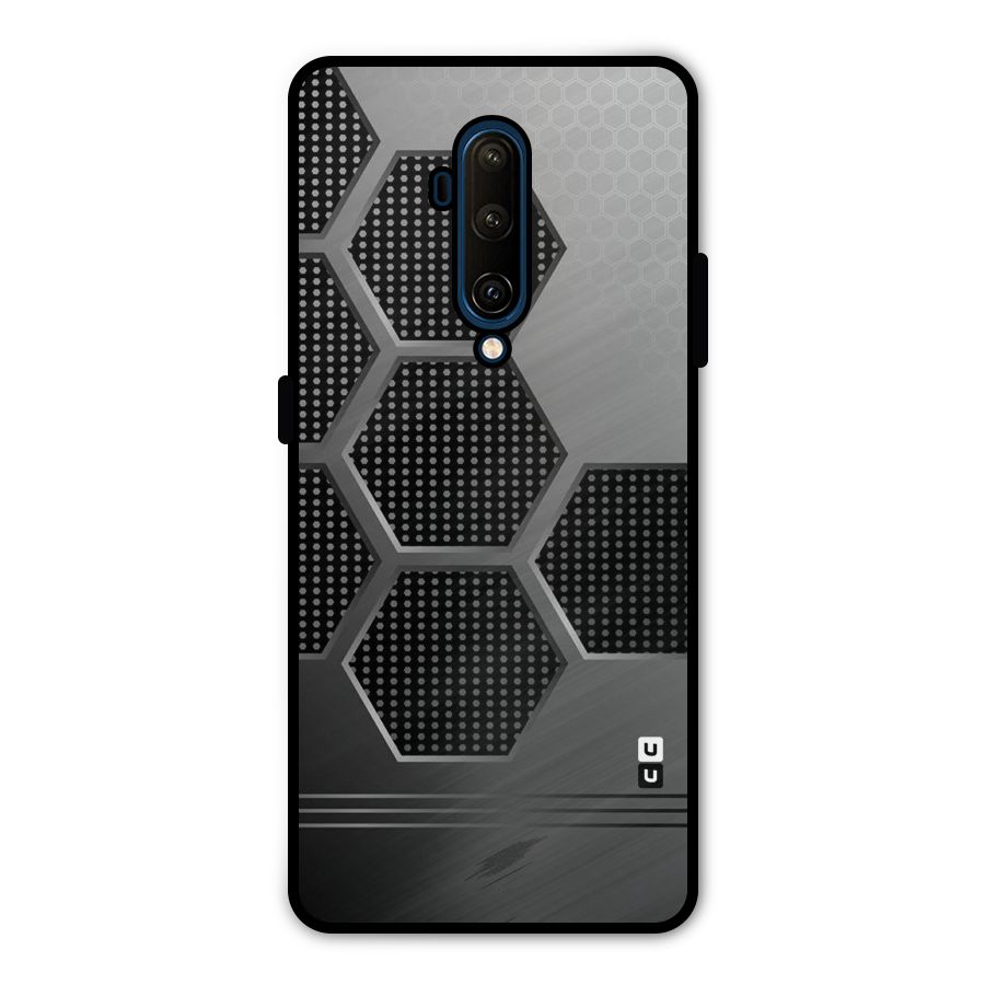 Grey Black Hexa Metal Back Case for OnePlus 7T Pro