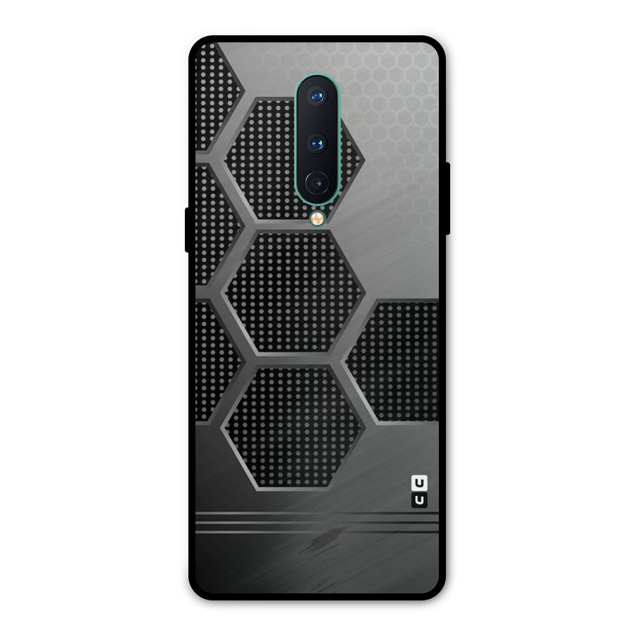 Grey Black Hexa Metal Back Case for OnePlus 8