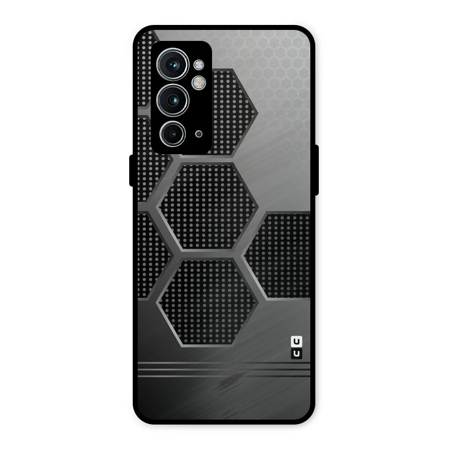 Grey Black Hexa Metal Back Case for OnePlus 9RT 5G