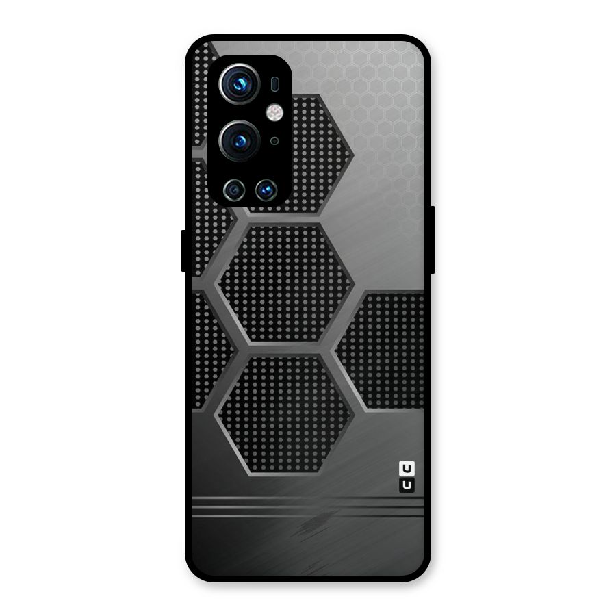 Grey Black Hexa Metal Back Case for OnePlus 9 Pro