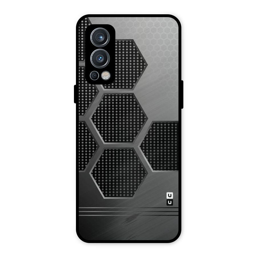 Grey Black Hexa Metal Back Case for OnePlus Nord 2 5G