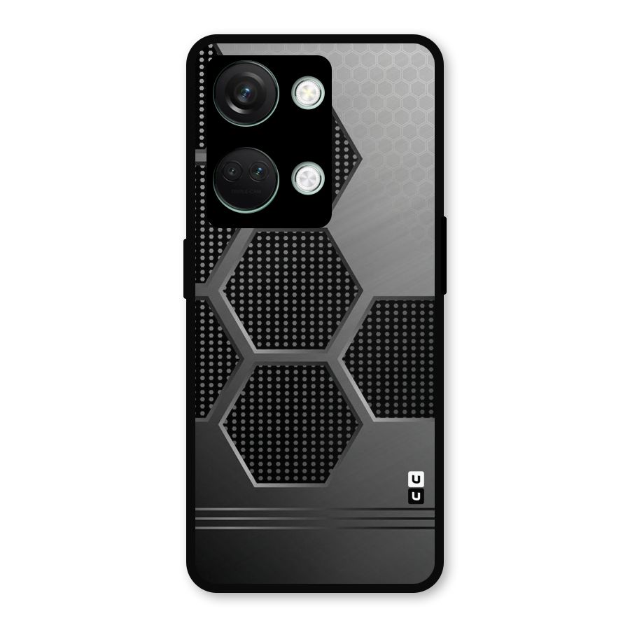 Grey Black Hexa Metal Back Case for OnePlus Nord 3