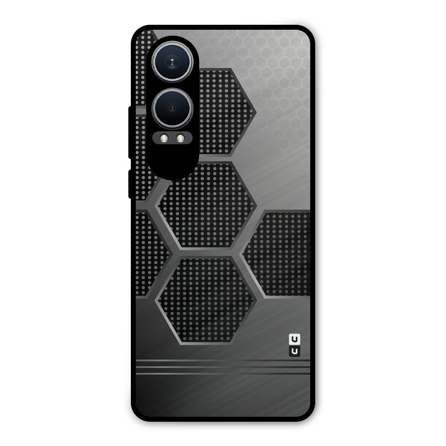 Grey Black Hexa Metal Back Case for OnePlus Nord CE4 Lite