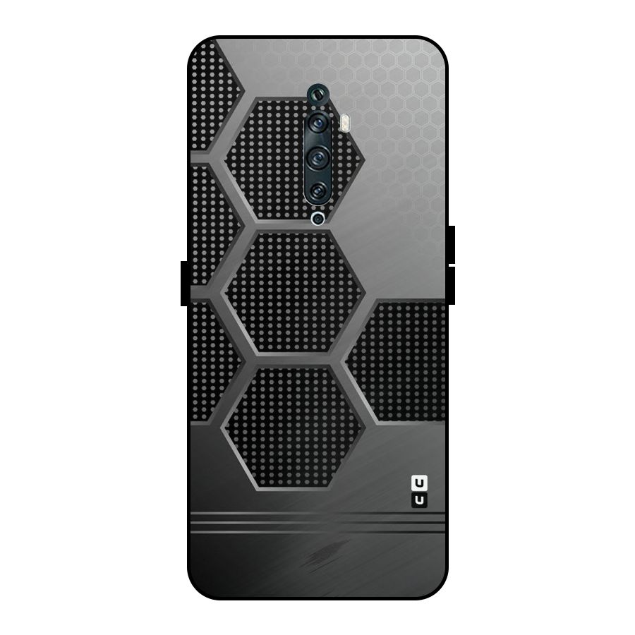 Grey Black Hexa Metal Back Case for Oppo Reno2 F