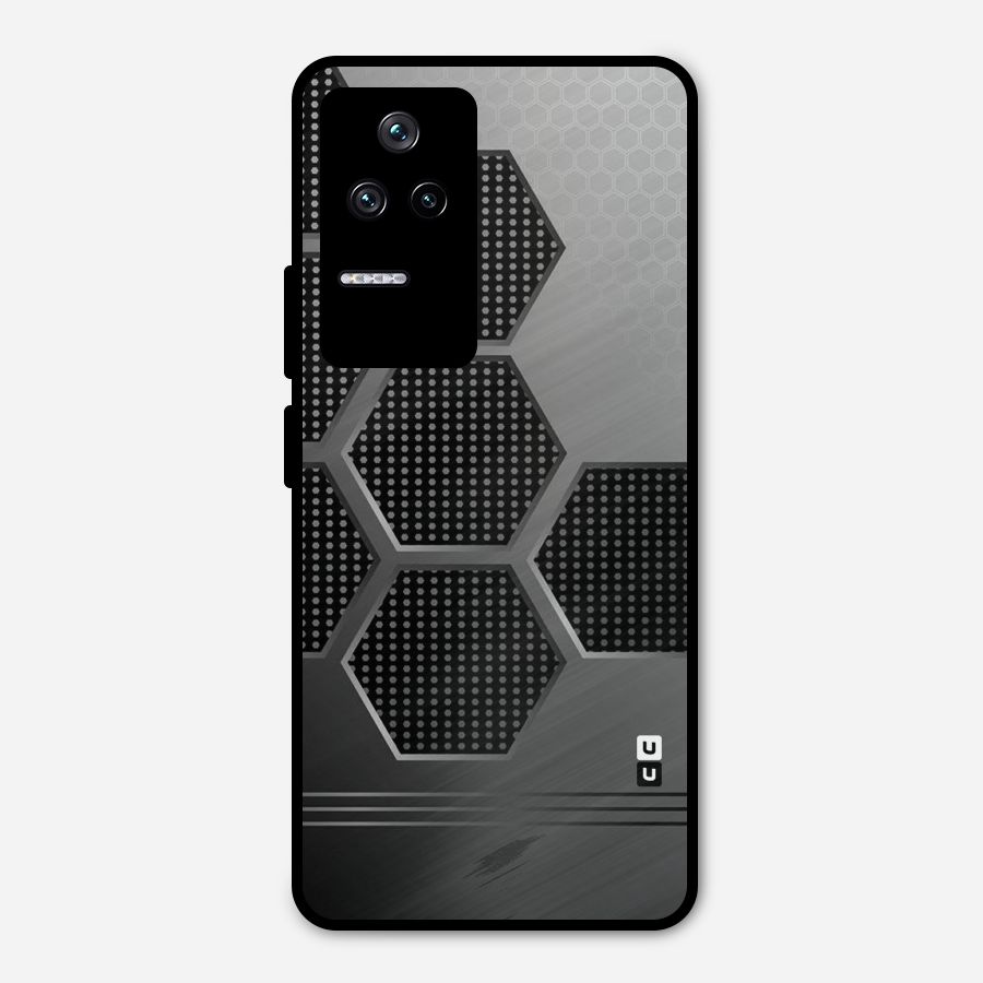 Grey Black Hexa Metal Back Case for Poco F4 5G