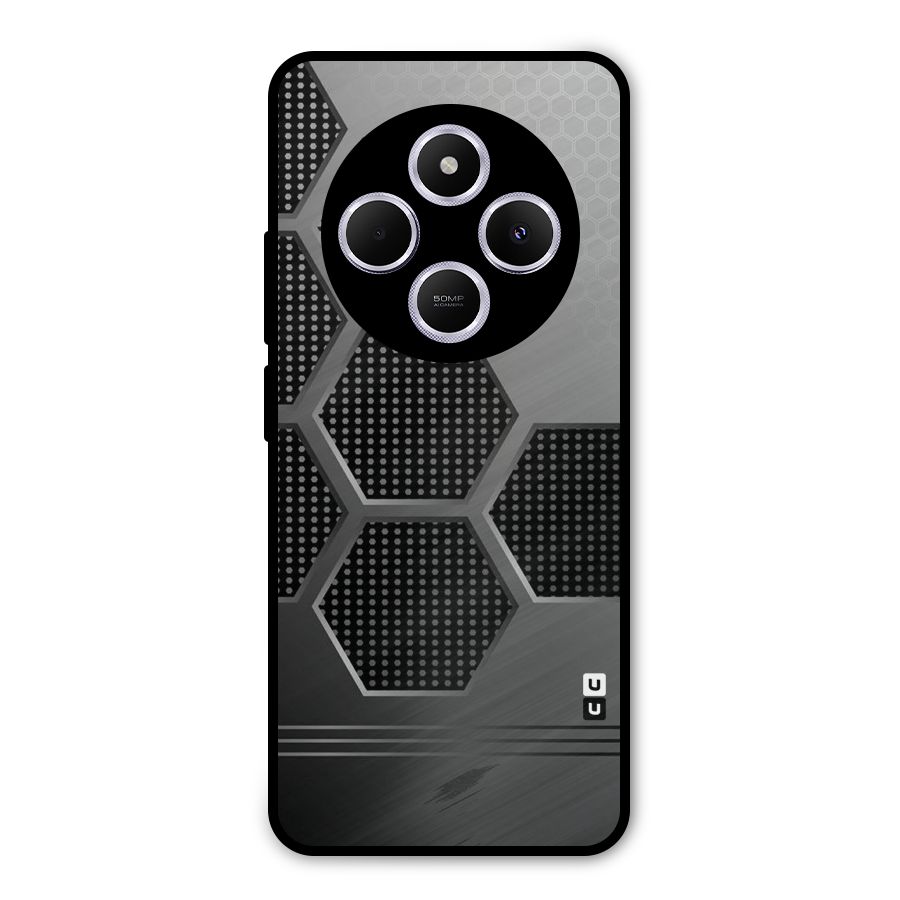 Grey Black Hexa Metal Back Case for Poco M7