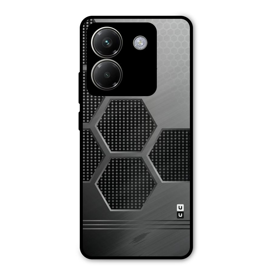 Grey Black Hexa Metal Back Case for Poco M7 Pro 5G
