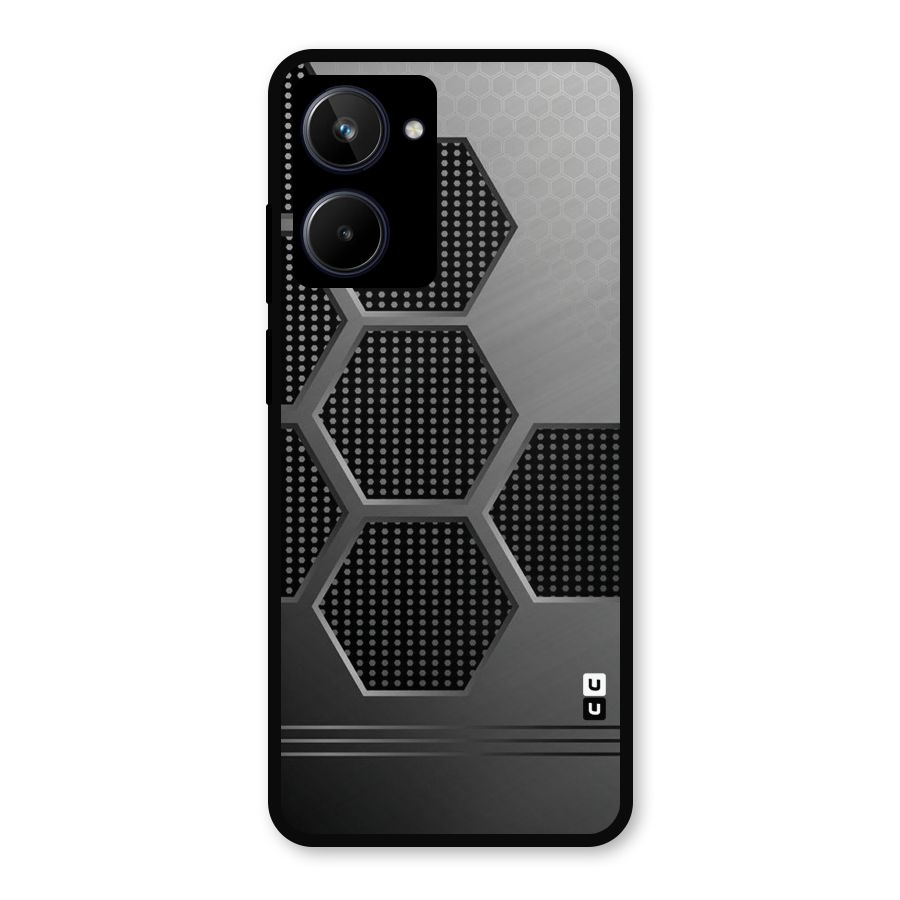 Grey Black Hexa Metal Back Case for Realme 10