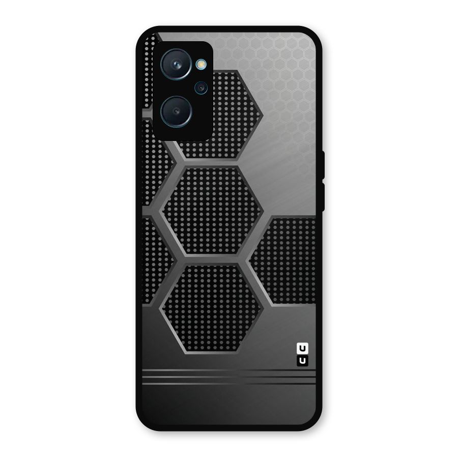 Grey Black Hexa Metal Back Case for Realme 9i