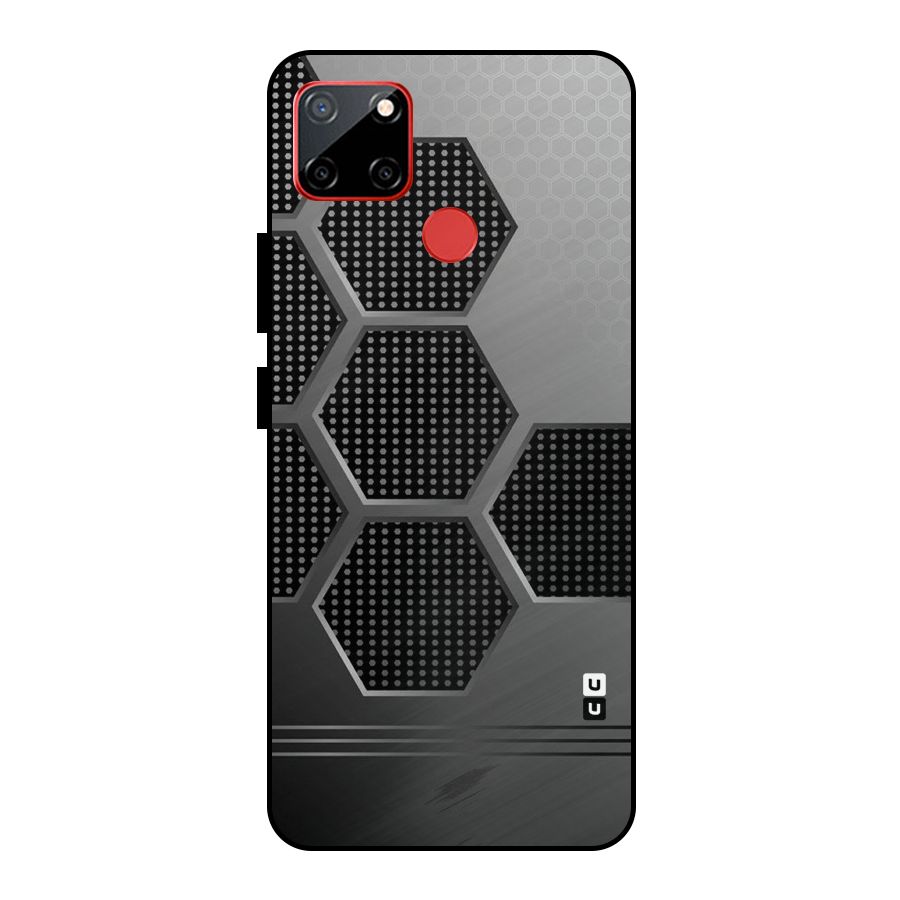 Grey Black Hexa Metal Back Case for Realme C12