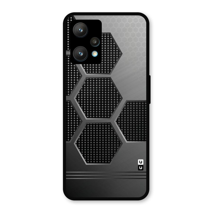 Grey Black Hexa Metal Back Case for Realme Narzo 50 Pro