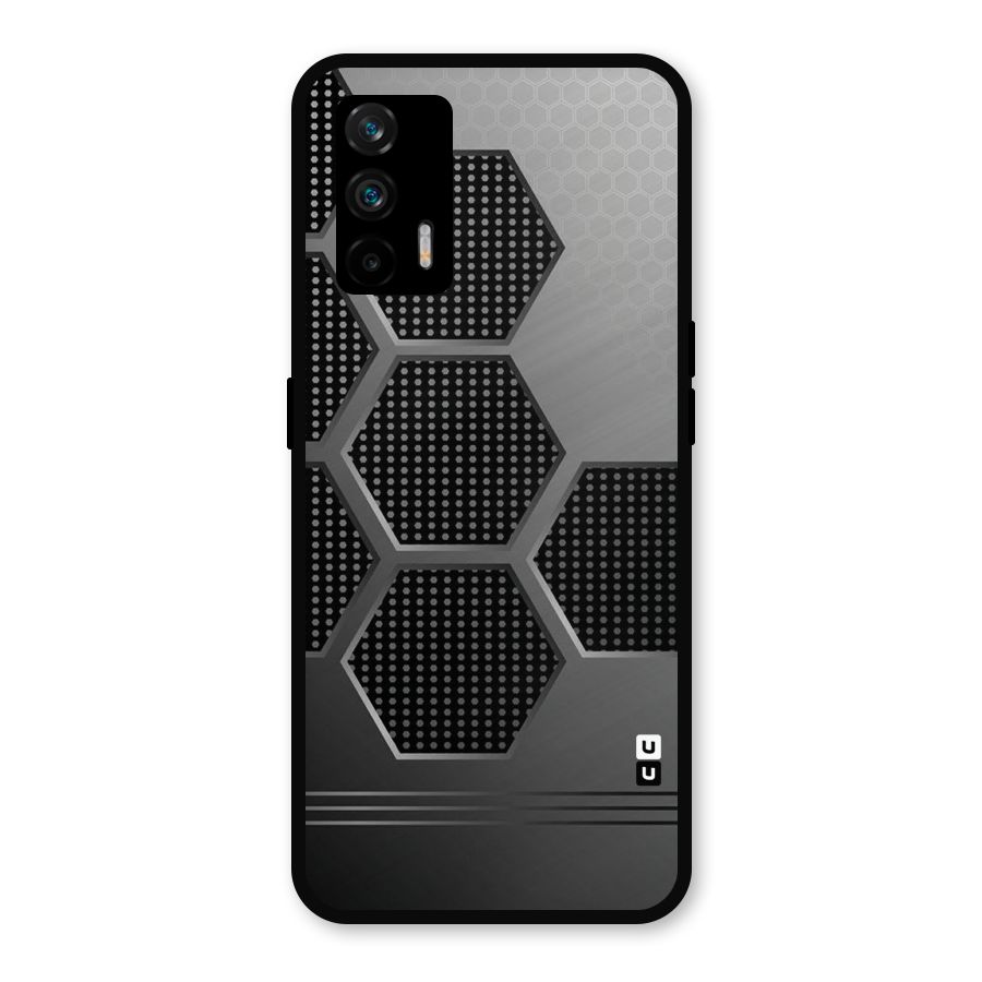 Grey Black Hexa Metal Back Case for Realme X7 Max