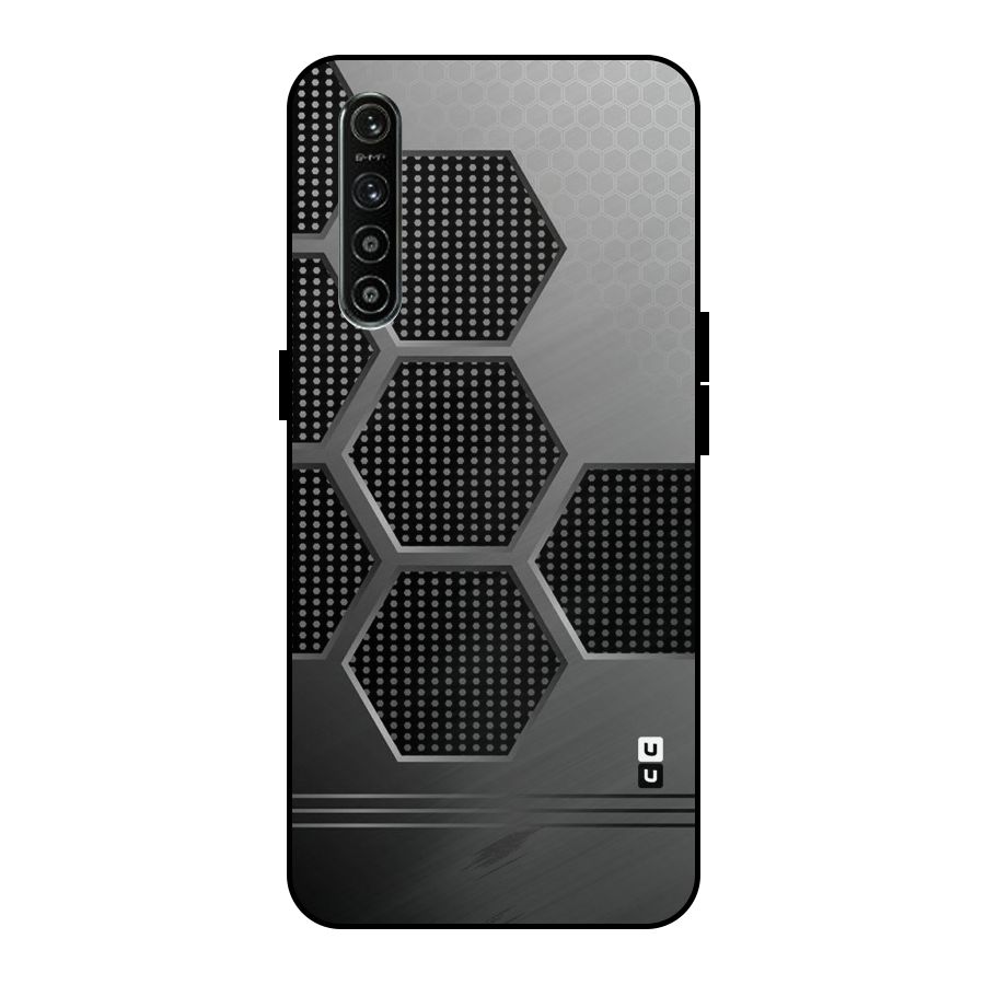 Grey Black Hexa Metal Back Case for Realme XT