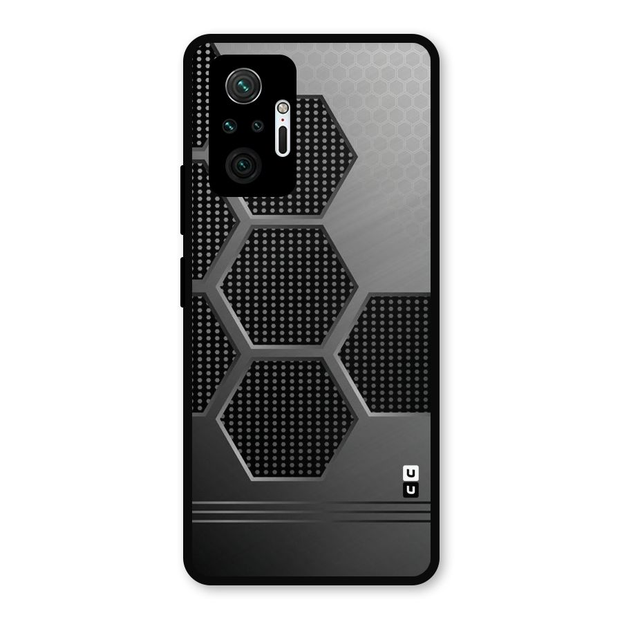 Grey Black Hexa Metal Back Case for Redmi Note 10 Pro