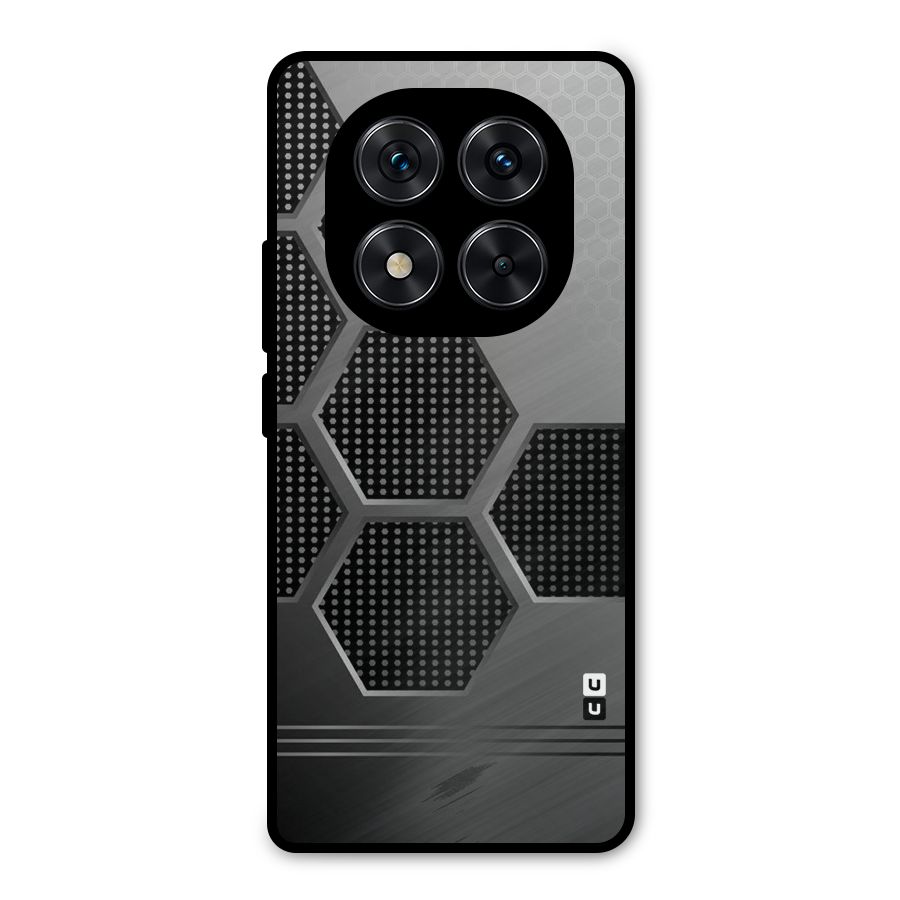 Grey Black Hexa Metal Back Case for Redmi Note 14 Pro 5G