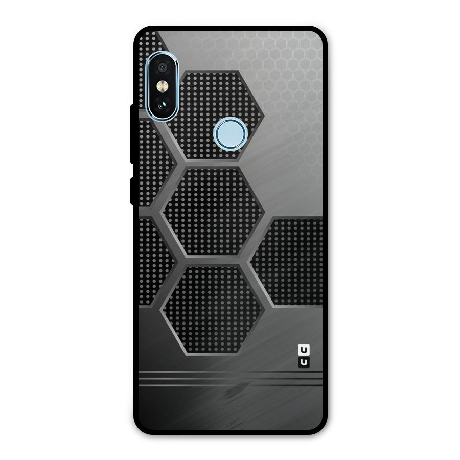 Grey Black Hexa Metal Back Case for Redmi Note 5 Pro