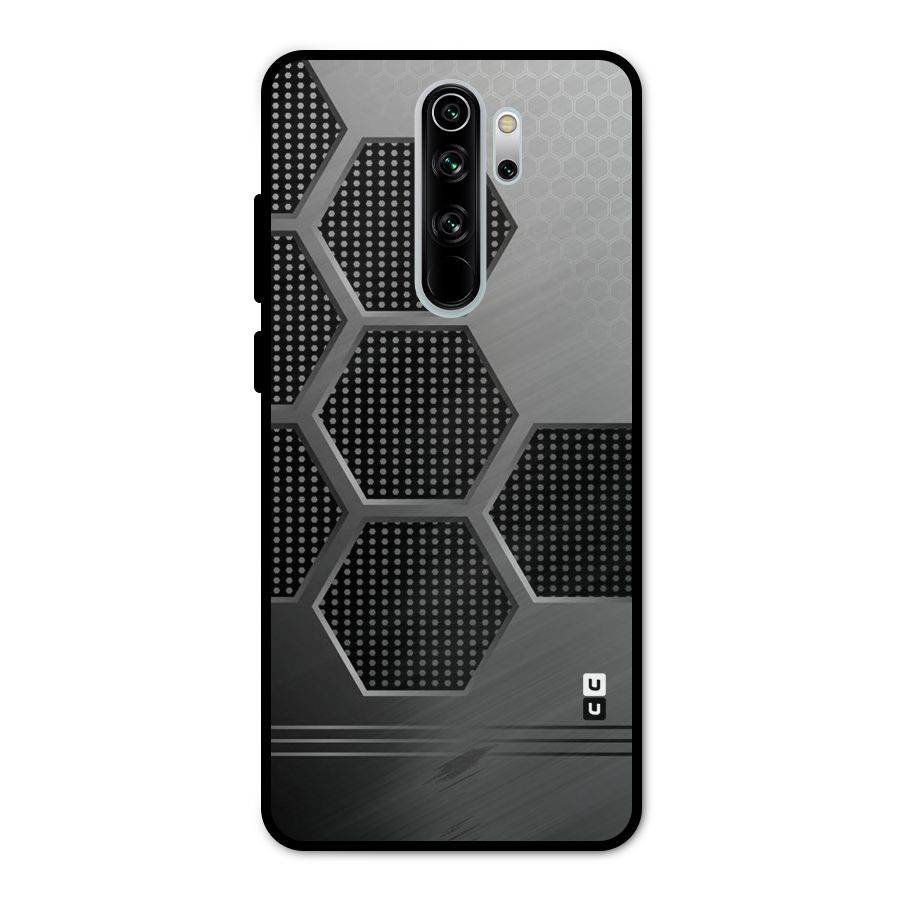 Grey Black Hexa Metal Back Case for Redmi Note 8 Pro