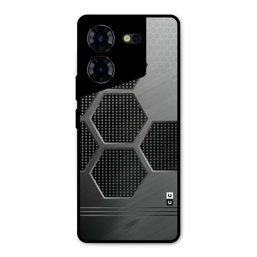 Grey Black Hexa Metal Back Case for Tecno Pova 5 Pro 5G