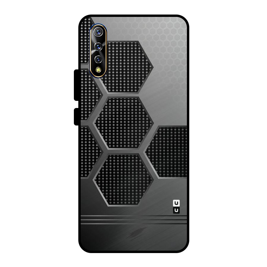 Grey Black Hexa Metal Back Case for Vivo S1