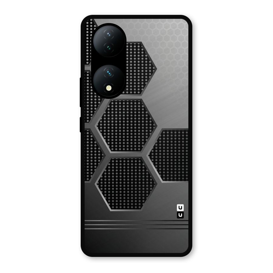 Grey Black Hexa Metal Back Case for Vivo T2
