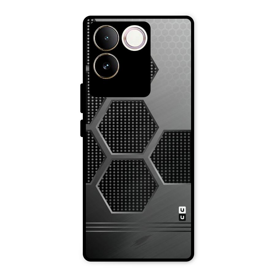Grey Black Hexa Metal Back Case for Vivo T2 Pro