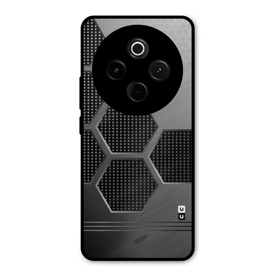 Grey Black Hexa Metal Back Case for Vivo T4