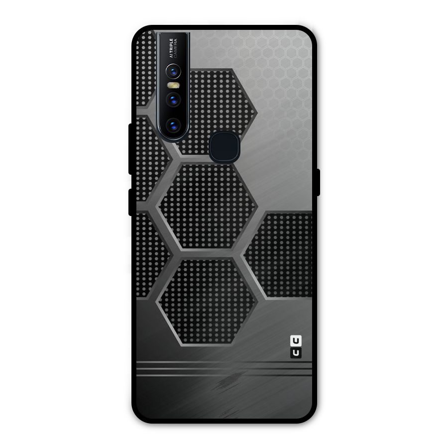 Grey Black Hexa Metal Back Case for Vivo V15